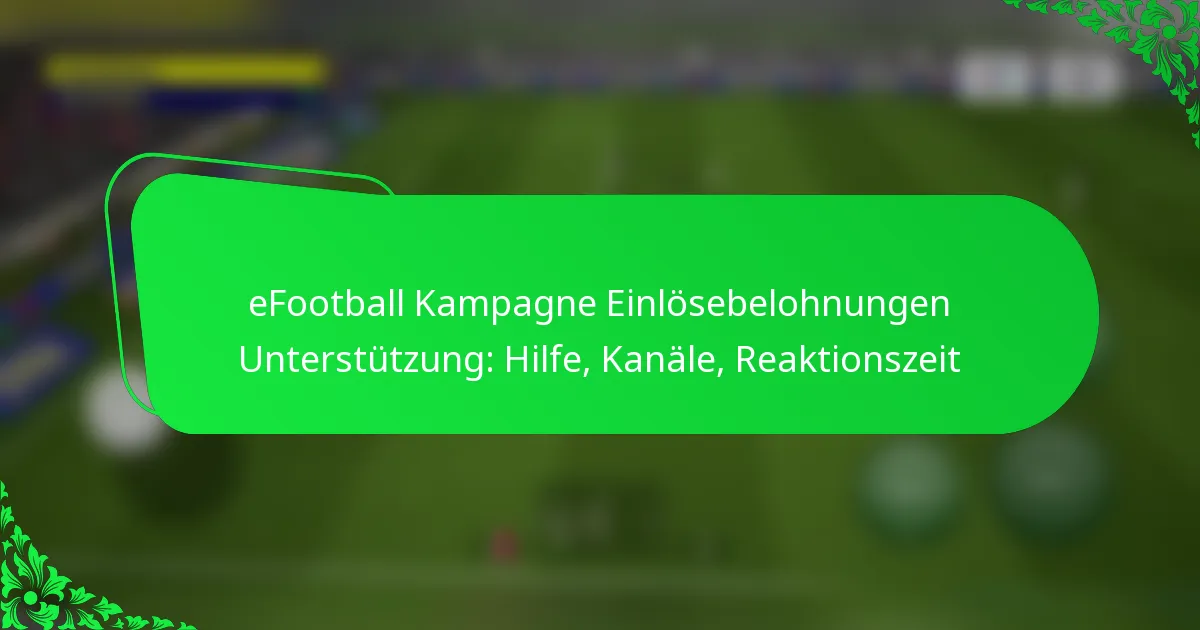 eFootball Kampagne Einlösebelohnungen Unterstützung: Hilfe, Kanäle, Reaktionszeit