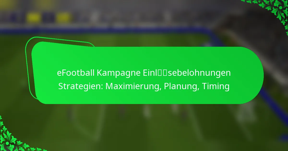 eFootball Kampagne Einlösebelohnungen Strategien: Maximierung, Planung, Timing