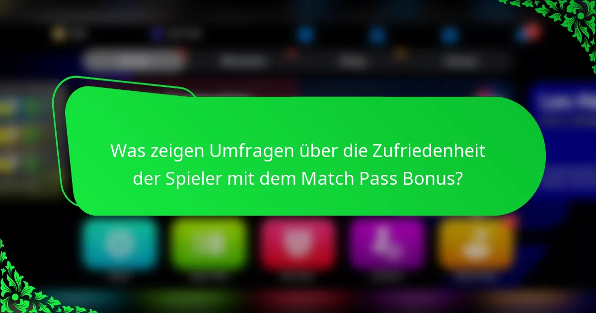 Was zeigen Umfragen über die Zufriedenheit der Spieler mit dem Match Pass Bonus?